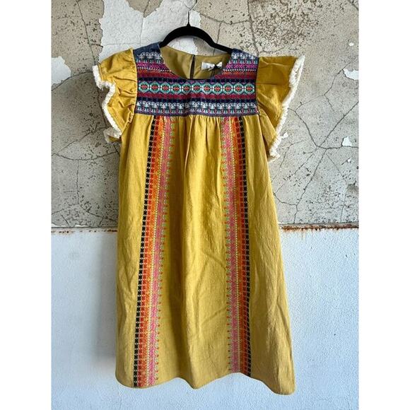 THML Yellow Mini Dress NWT Women’s Small 100% Cotton - Picture 2 of 5